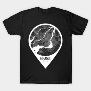 Montreal, Canada City Map - Travel Pin T-Shirt